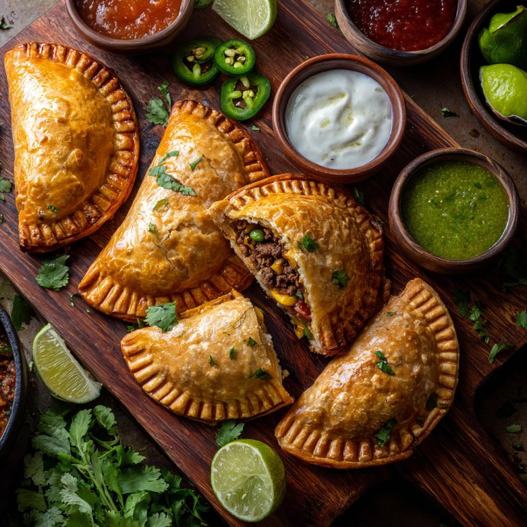 Renzo's Argentine beef empanada with traditional crimping.